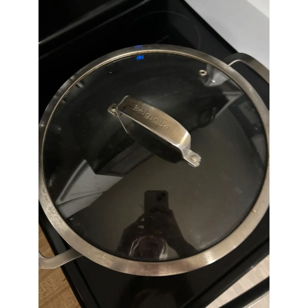 Belgique 7.5 Qt Hard Anodized Aluminum Stockpot with Glass Lid Gray